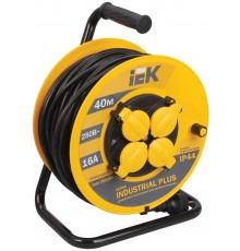 Удлинитель на катушке УК40 с т/з 4 места 2Р+PЕ/40метров 3х1,5мм2 IP44 "Industrial plus"  WKP15-16-04-40-44  IEK