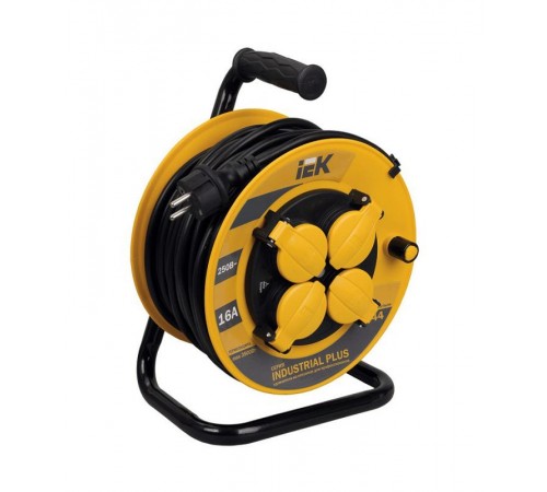 Удлинитель на катушке УК50 с т/з 4 места 2Р+PЕ/50метров 3х1,5мм2 IP44 "Industrial plus"  WKP15-16-04-50-44  IEK