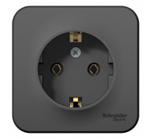 Blanca Антрацит О/У с изолирующей пластиной Розетка с заземлением без шторок 16А, 250В  BLNRA010116  SE