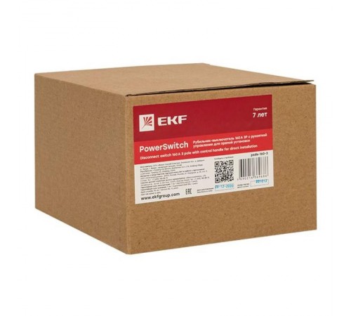 Рубильник-выключатель 160A 3P c рукояткой управления для прямой установки PowerSwitch  psds-160-3  EKF