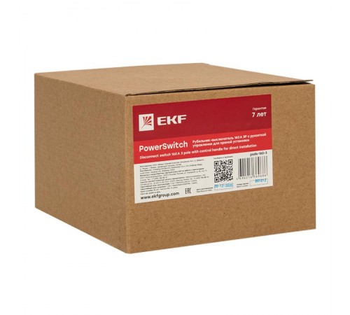 Рубильник-выключатель 160A 3P c рукояткой управления для прямой установки PowerSwitch  psds-160-3  EKF