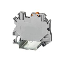 Клемма с размыкателем, тестовые гнезда, винтовой зажим, 2 точки подключения, 4 кв.мм, серая  TUR-4-MT-P-P  DKC