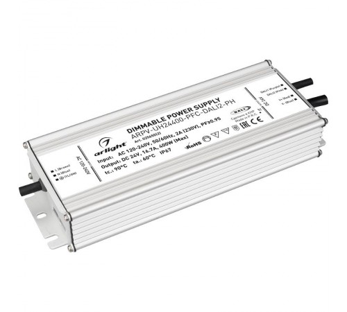 Блок питания ARPV-UH24400-PFC-DALI2-PH (24V, 16.7A, 400W)  025655(2)  Arlight