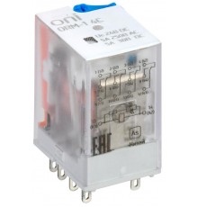 Реле интерфейсное ORM-1 4C 24В DC с LED и тест. кнопкой ONI  ORM-1-4C-DC24V-L-B  ONI