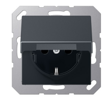 Розетка SCHUKO® с крышкой; термопласт; антрацит EP421KLAN Jung