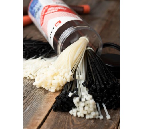 Набор хомутов черно-белых "Зима" (600 шт.): 2,5х100, 3,6х200, 3,6х280 FlexLock PROxima  plc-fl-set-wi  EKF