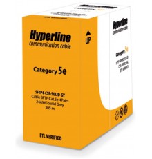SFUTP4-C5E-S24-IN-PVC-GY-305 (305 м) Кабель витая пара SF/UTP, категория 5e, 4 пары(24 AWG),одножил.(solid) PVC  47909  Hyperline