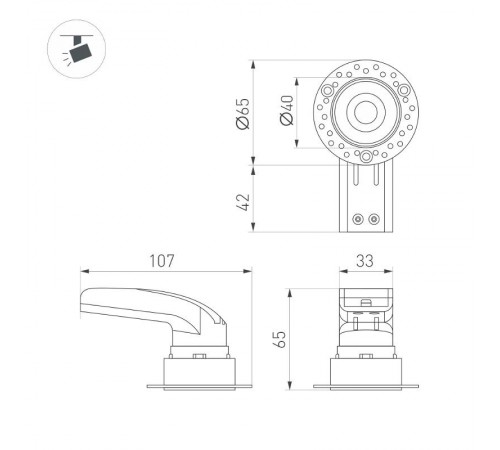 Светильник MS-RIALTO-TRIMLESS-R40-9W Warm3000 (WH, 36deg, 230V) (IP20 Металл, 5 лет)  044683  Arlight