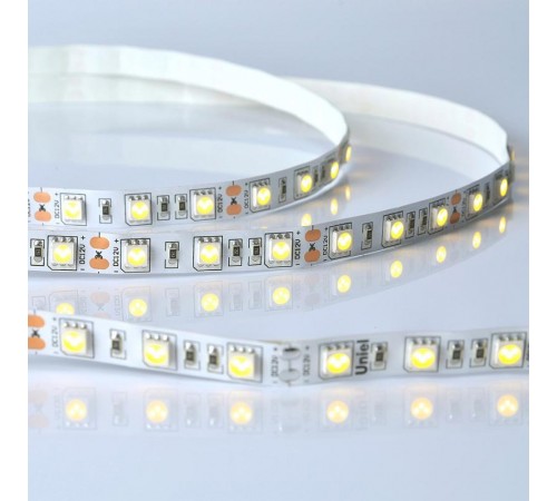 Лента светодиодная теплый белый свет 3000К ULS-M25-5050-60LED/m-10mm-IP20-DC12V-14,4W/m-5M-3000K PROFI  UL-00004374  Uniel