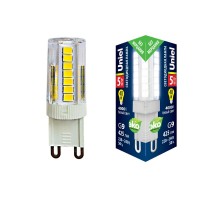 Лампа светодиодная LED-JCD-5W/4000K/G9/CL GLZ09TR LED, прозр 4000К  UL-00006749  Uniel