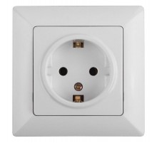 4-202-01 Intro Розетка 2P+E Schuko, 16А-250В, СУ, Solo, белый  Б0043312  Intro