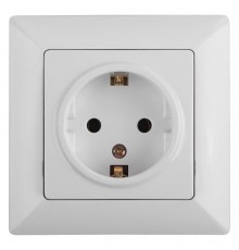 4-202-01 Intro Розетка 2P+E Schuko, 16А-250В, СУ, Solo, белый  Б0043312  Intro