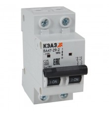 Выключатель автоматический двухполюсный ВА47-29-2B1-УХЛ3 (4,5кА) 318227  КЭАЗ