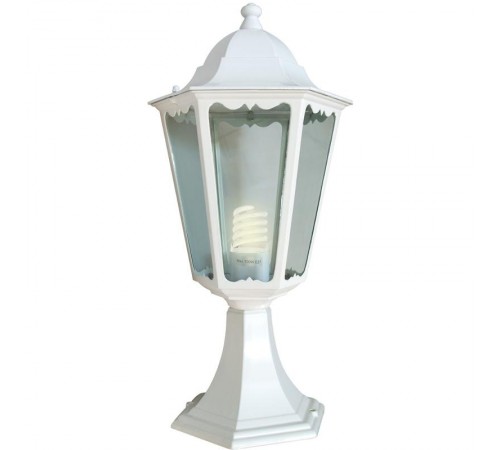 Светильник садово-парковый 6104 60W 230V E27 170*170*370мм белый  11057  FERON
