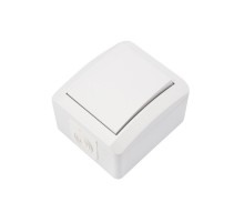 Выключатель одноклавишный INDUSTRIAL IP54, о/у, белый  KR-78-0834  Kranz