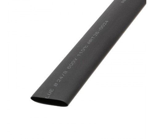 Термоусадка клеевая 24,0 / 8,0 мм, черная (1м)  26-0024  REXANT