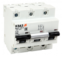 Выключатель автоматический трехполюсный ВА47-100 80А C 10кА (ВА47-100-3С80-УХЛ3)  141629  КЭАЗ