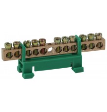 Шина PE "Земля" в изоляторе типа стойка ШНИ 6х9-12-Д-Зеленый (5/200/7200) NO-222-81-1  Б0044130  ЭРА