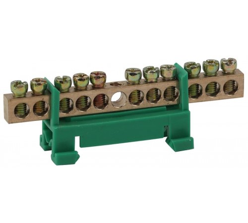 Шина PE "Земля" в изоляторе типа стойка ШНИ 6х9-12-Д-Зеленый (5/200/7200) NO-222-81-1  Б0044130  ЭРА