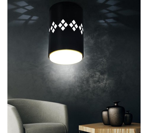 Светильник настенно-потолочный спот OL10 LD GX53 BK черный, подсветка 1 W  Б0050268  ЭРА