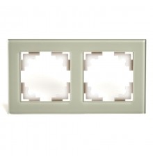 Рамка 2-местная, стекло, серия Катрин, GFR00-7002-07, дымчатый  49033  STEKKER