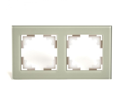 Рамка 2-местная, стекло, серия Катрин, GFR00-7002-07, дымчатый  49033  STEKKER