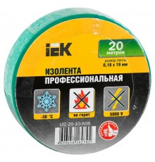 Изолента 0,18х19 мм зеленая 20 метров   UIZ-20-10-K06  IEK