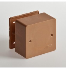 Коробка распределительная для о/п, 79х79х32мм (2 клемника,дуб на темной основе)  65004-08М  Рувинил