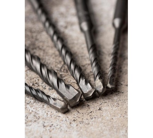 Набор буров по бетону SDS-plus (5/110, 6/110, 6/160, 8/160, 10/160) 2 резца 4S спираль EKF Master  db-h5-2x4  EKF