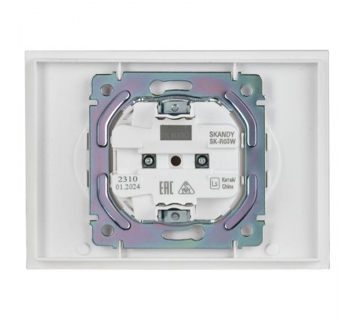 SKANDY Розетка 2-местная без з/к/ш стекло 10А SK-R03W арк. бел.  SK-R20-10-K01  IEK