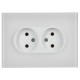 SKANDY Розетка 2-местная без з/к/ш стекло 10А SK-R03W арк. бел.  SK-R20-10-K01  IEK