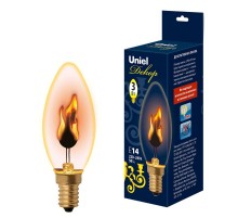 Лампа накаливания ЛОН IL-N-C35-3/RED-FLAME/E14/CL  с эффектом пламени  UL-00002981  Uniel