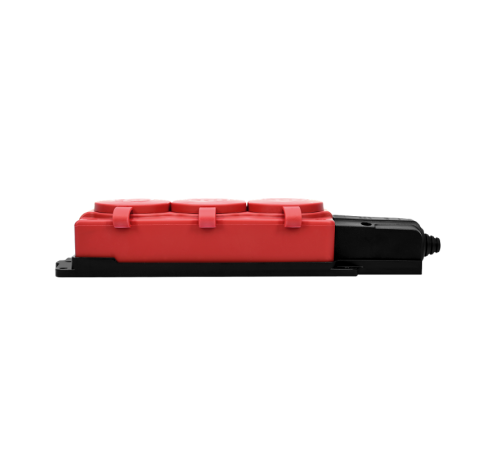 Колодка 3 гнезда 2К+З каучуковая 16А/250В IP44 Красная MultiSet  MST4123RD  SE