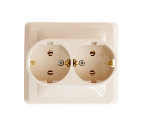 Этюд Кремовый С/У Розетка 2-ая с заземлением без шторок  PC16-007K  SE