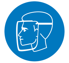 Знак M 08 "Работать в защитном щитке" ф200 мм, пленка самоклеящаяся ГОСТ Р 12.4.026-2001  an-m-08  EKF