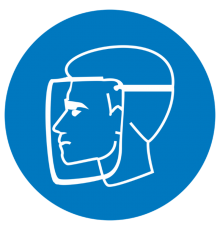 Знак M 08 "Работать в защитном щитке" ф200 мм, пленка самоклеящаяся ГОСТ Р 12.4.026-2001  an-m-08  EKF