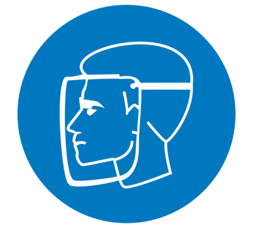 Знак M 08 "Работать в защитном щитке" ф200 мм, пленка самоклеящаяся ГОСТ Р 12.4.026-2001  an-m-08  EKF