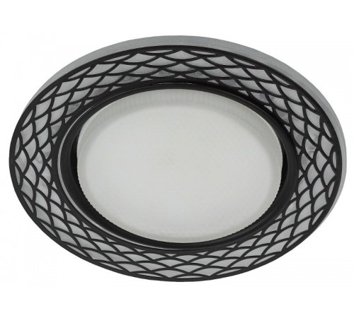 Светильник точечный встраиваемый DK LD37 WH/BK декор cо светодиодной подсветкой GX53, белый/черный  Б0037386  ЭРА