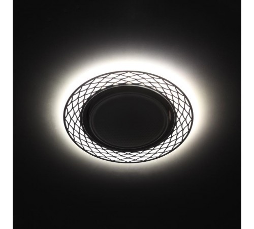 Светильник точечный встраиваемый DK LD37 WH/WH декор cо светодиодной подсветкой GX53, белый/белый  Б0037384  ЭРА