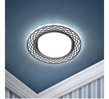 Светильник точечный встраиваемый DK LD37 WH/BK декор cо светодиодной подсветкой GX53, белый/черный  Б0037386  ЭРА