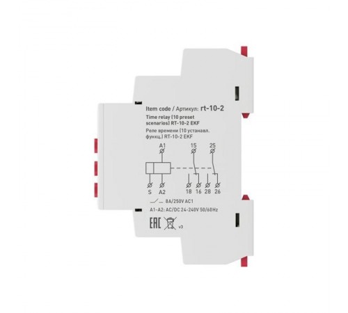Реле времени (10 устанавл. функц.) RT-10-2 EKF PROxima  rt-10-2  EKF