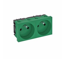 Розетка двойная 0° франц. стандарт 250 В, 16A (зеленый) (STD-F0 MZGN2)  6120176  OBO Bettermann