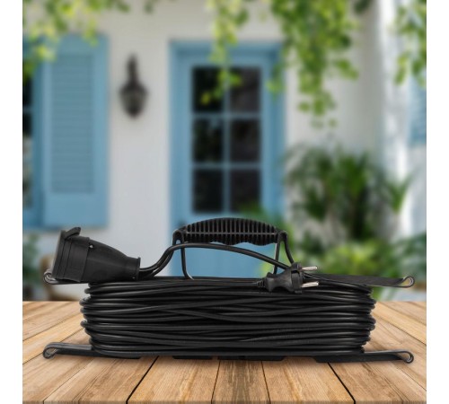 Удлинитель силовой ЭРА GREEN LINE FR-6-30m Greenline на рамке 1 розетка без заземления 30м ПВС 2x0.75мм2   Б0065136  ЭРА