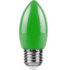 Лампа светодиодная для белт лайта LB-376 (1W) 230V E27 зеленый свеча  25926  FERON