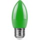 Лампа светодиодная для белт лайта LB-376 (1W) 230V E27 зеленый свеча  25926  FERON