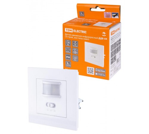 Датчик движения ДДВ-04 (2х пров., все типы ламп) 500Вт, 10-420с, 9м, 5+Лк, 160гр, IP20  SQ0324-0045 TDM