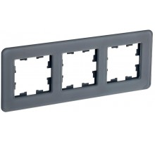 BRITE Рамка 3-ая РУ-3-2-Бр стекло графит RE  BR-M32-G-41-K53  IEK
