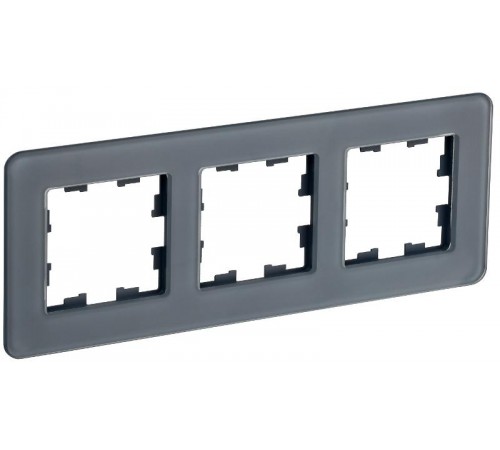 BRITE Рамка 3-ая РУ-3-2-Бр стекло графит RE  BR-M32-G-41-K53  IEK