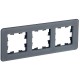 BRITE Рамка 3-ая РУ-3-2-Бр стекло графит RE  BR-M32-G-41-K53  IEK
