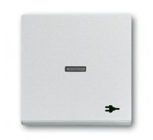 Клавиша для механизма 1-клавишного выключателя, с линзой, c символом ""ВИЛКА"" Future/Axcent/Carat/Династия, серебр. алюм."  2CKA001751A3159  ABB